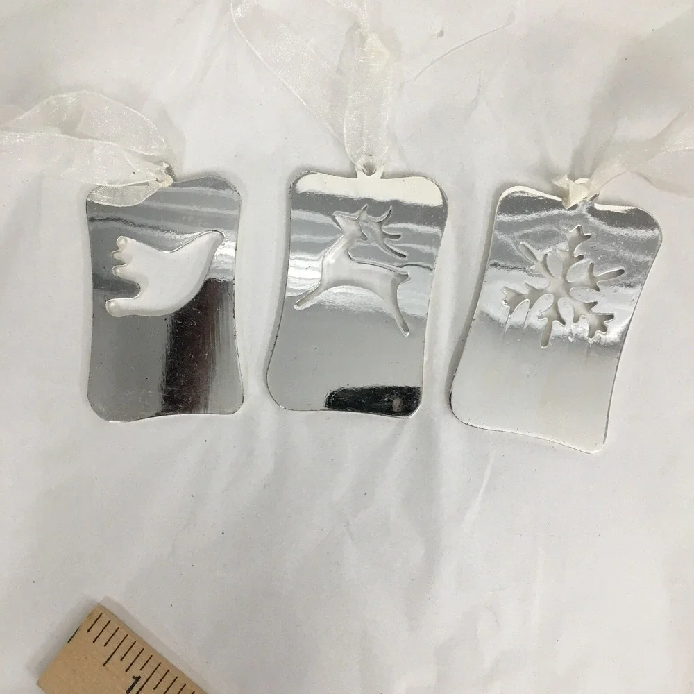 Engraved Cutout Silver Plated Hope,Peace,Joy‎ Ornaments